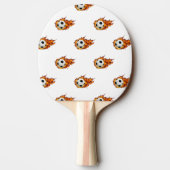 Personalisierter Fußballball auf Feuer Tischtennis Schläger (Rückseite)