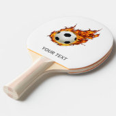 Personalisierter Fußballball auf Feuer Tischtennis Schläger (Vorderseite)