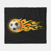 Personalisierter Fußballball im Flammenteam-Spiele Fleecedecke (Vorderseite (Horizontal))