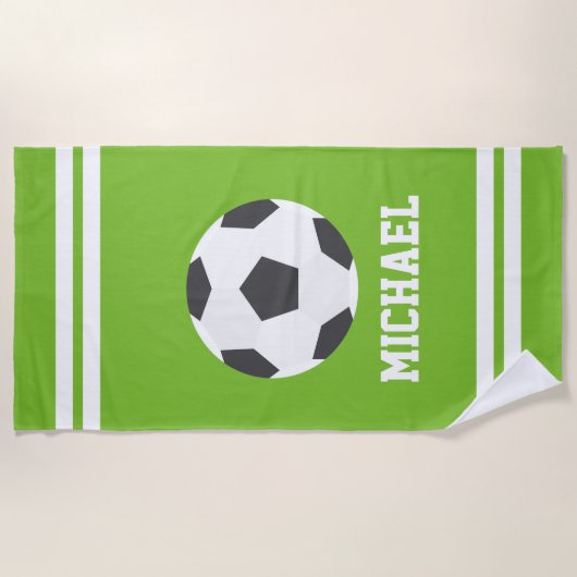 Personalisierter Fußballball Kinder Strandtuch (Vorderseite)