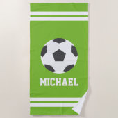 Personalisierter Fußballball Kinder Strandtuch (Vorderseite)