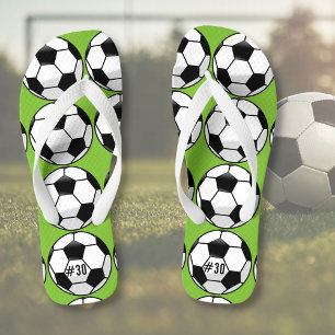 Personalisierter Fußballball mit Teamname und -nu Badesandalen