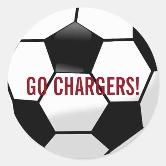 Personalisierter Fußballball mit Teamname und -num Runder Aufkleber (Vorderseite)