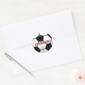 Personalisierter Fußballball mit Teamname und -num Runder Aufkleber (Umschlag)