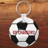 Personalisierter Fußballball mit Teamname und -num Schlüsselanhänger (Vorderseite)