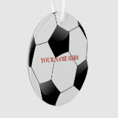 Personalisierter Fußballball Name Weihnachten Ornament (Vorderseite)