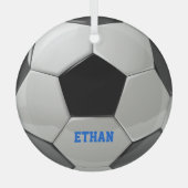 Personalisierter Fußballball-Ornament Ornament Aus Glas (Vorderseite)