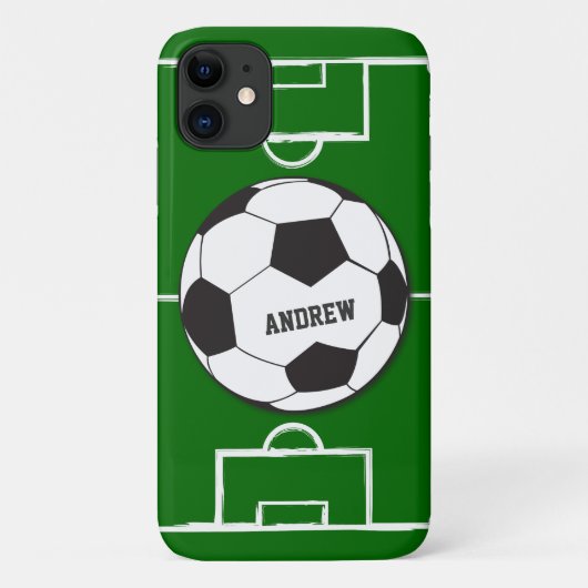 Personalisierter Fußballball und Feld Case-Mate iPhone Hülle (Rückseite)