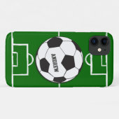 Personalisierter Fußballball und Feld Case-Mate iPhone Hülle (Rückseite (Horizontal))