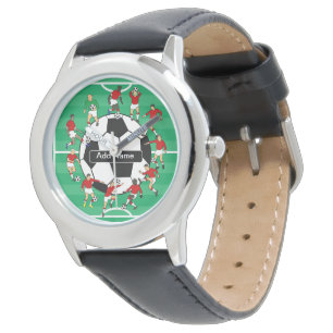Personalisierter Fußballball und -spieler Armbanduhr