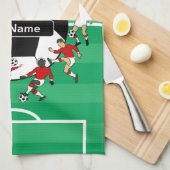 Personalisierter Fußballball und -spieler Handtuch (Viertel Falte)