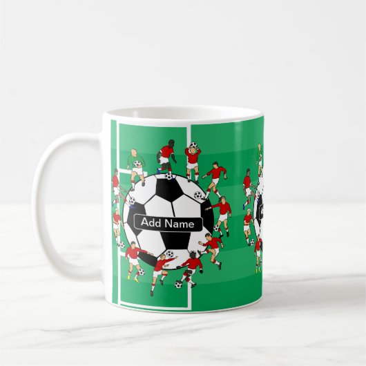 Personalisierter Fußballball und -spieler Kaffeetasse (Links)