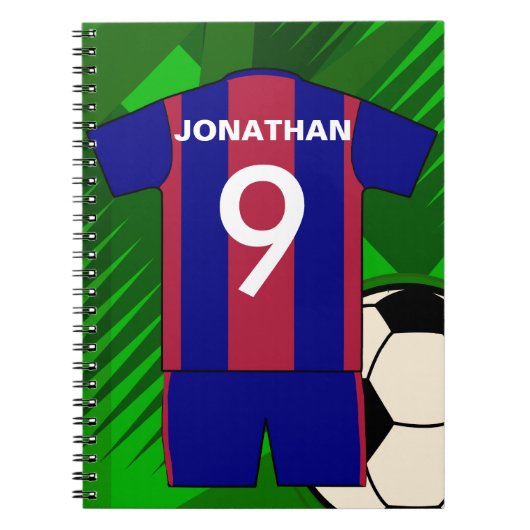 Personalisierter Fußballfußball Jersey Notizblock (Vorderseite)