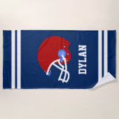 Personalisierter Fußballhelm Kinder Strandtuch (Vorderseite)