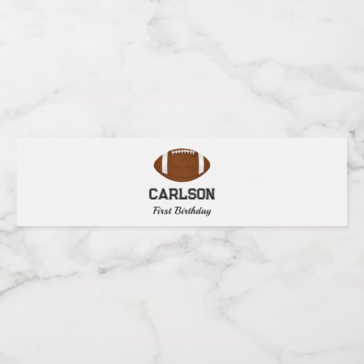 Personalisierter Fußballjunge Geburtstagsparty Wasserflaschenetikett (Einzelnes Label)