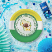 Personalisierter Fußballkäse Kopf Papier Teller (Party)