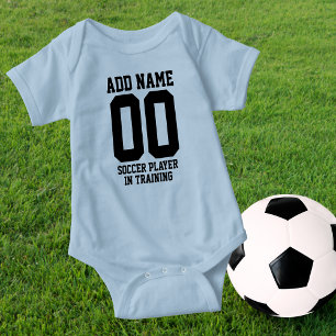 Personalisierter Fußballspieler Baby Strampler