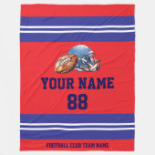 Personalisierter Fußballspieler Fleecedecke (Vorderseite)