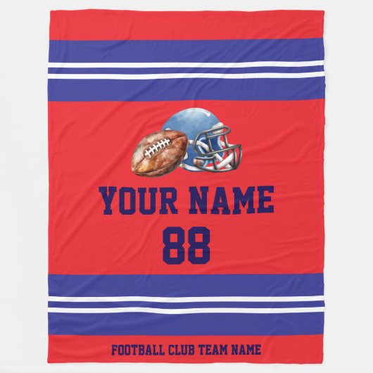 Personalisierter Fußballspieler Fleecedecke (Vorderseite)