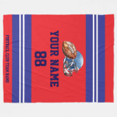 Personalisierter Fußballspieler Fleecedecke (Vorderseite (Horizontal))