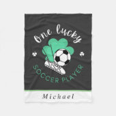 Personalisierter Fußballspieler Funny St Patrick S Fleecedecke (Vorderseite)