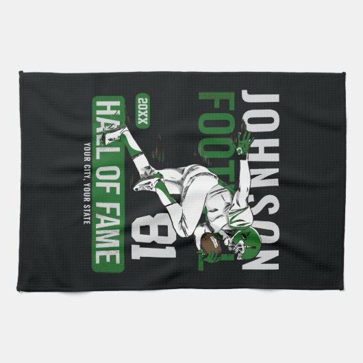 Personalisierter Fußballspieler Geschirrtuch (Horizontal)