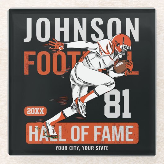 Personalisierter Fußballspieler Glasuntersetzer (Vorderseite)