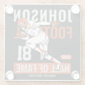 Personalisierter Fußballspieler Glasuntersetzer (Rückseite)