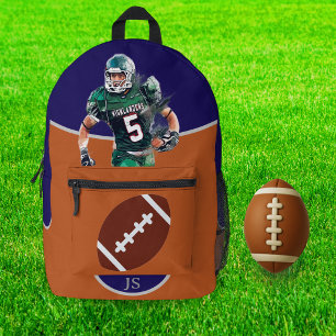 Personalisierter Fußballspieler Jungen Rückkehr zu Bedruckter Rucksack