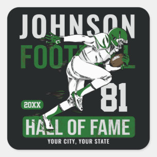 Personalisierter Fußballspieler Quadratischer Aufkleber