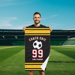 Personalisierter Fußballtrainer Fußballspieler Handtuch