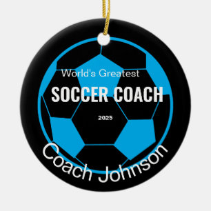 Personalisierter Fußballtrainer Keramik Ornament