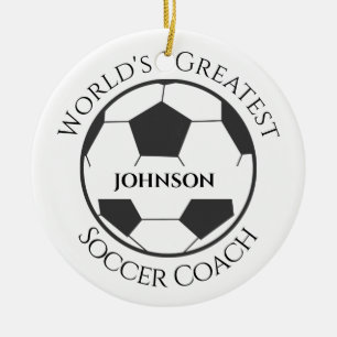 Personalisierter Fußballtrainer Keramikornament