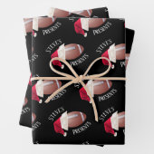 Personalisierter Fußballvergnügen Weihnachtsfeiert Geschenkpapier Set (Beispiel)