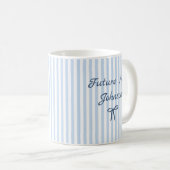 Personalisierter Future Mrs gestreifter Verlobungs Kaffeetasse (VorderseiteRechts)