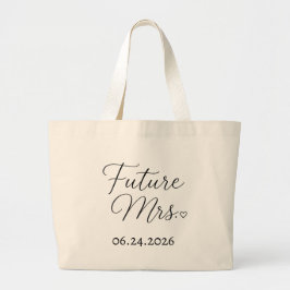 Personalisierter Future Mrs Hochzeitsdatum-Tasche Jumbo Stoffbeutel