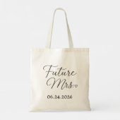 Personalisierter Future Mrs Hochzeitsdatum-Tasche Tragetasche (Rückseite)