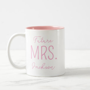 Personalisierter Future Mrs Mug für Verlobten Kaff Zweifarbige Tasse