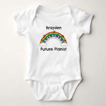 Personalisierter Future Pianist Regenbogen-Baby-Bo