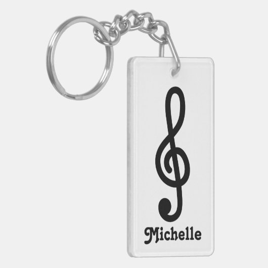 Personalisierter G Musiknote-Schlüsselanhänger Schlüsselanhänger (Vorderseite links)