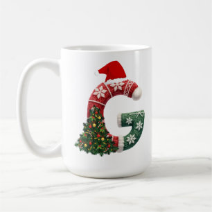 Personalisierter "G"-Weihnachtsbrief Kaffeetasse