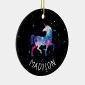 Personalisierter GalaxieUnicorn Keramik Ornament (Rechts)