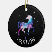 Personalisierter GalaxieUnicorn Keramik Ornament (Links)