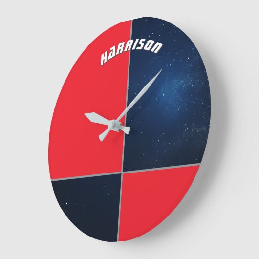 Personalisierter Galaxy-Bereich Große Wanduhr (Winkel)