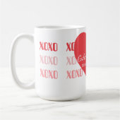 Personalisierter Galentine's Day Rosa und Rot Kaffeetasse (Links)