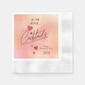 Personalisierter Galentinstag Cocktail Napkins Serviette (Vorderseite)