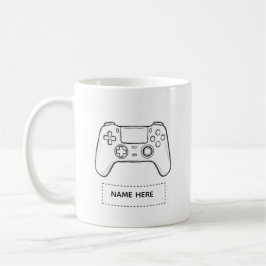 Personalisierter Gamer-Controller Minimalist Sketc Kaffeetasse