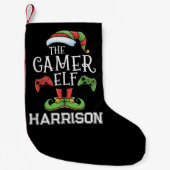 Personalisierter Gamer-Elf-Weihnachts-Video-Gaming Kleiner Weihnachtsstrumpf (Vorderseite)