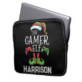 Personalisierter Gamer-Elf-Weihnachts-Video-Gaming Laptopschutzhülle (Vorderseite Links)