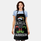 Personalisierter Gamer-Elf-Weihnachts-Video-Gaming Schürze (Getragen)